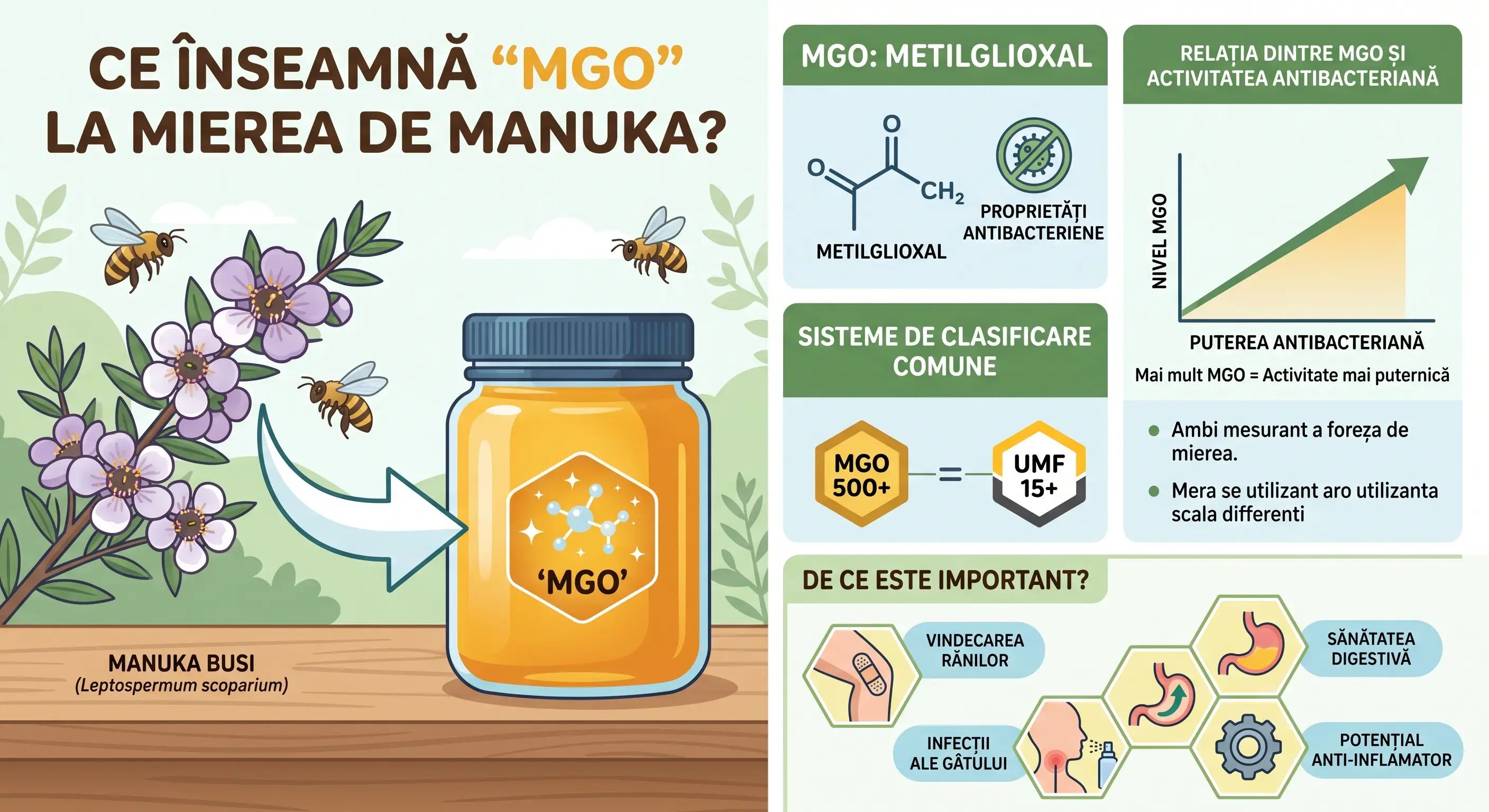 Ce înseamnă MGO la mierea de Manuka și cum se interpretează valorile MGO