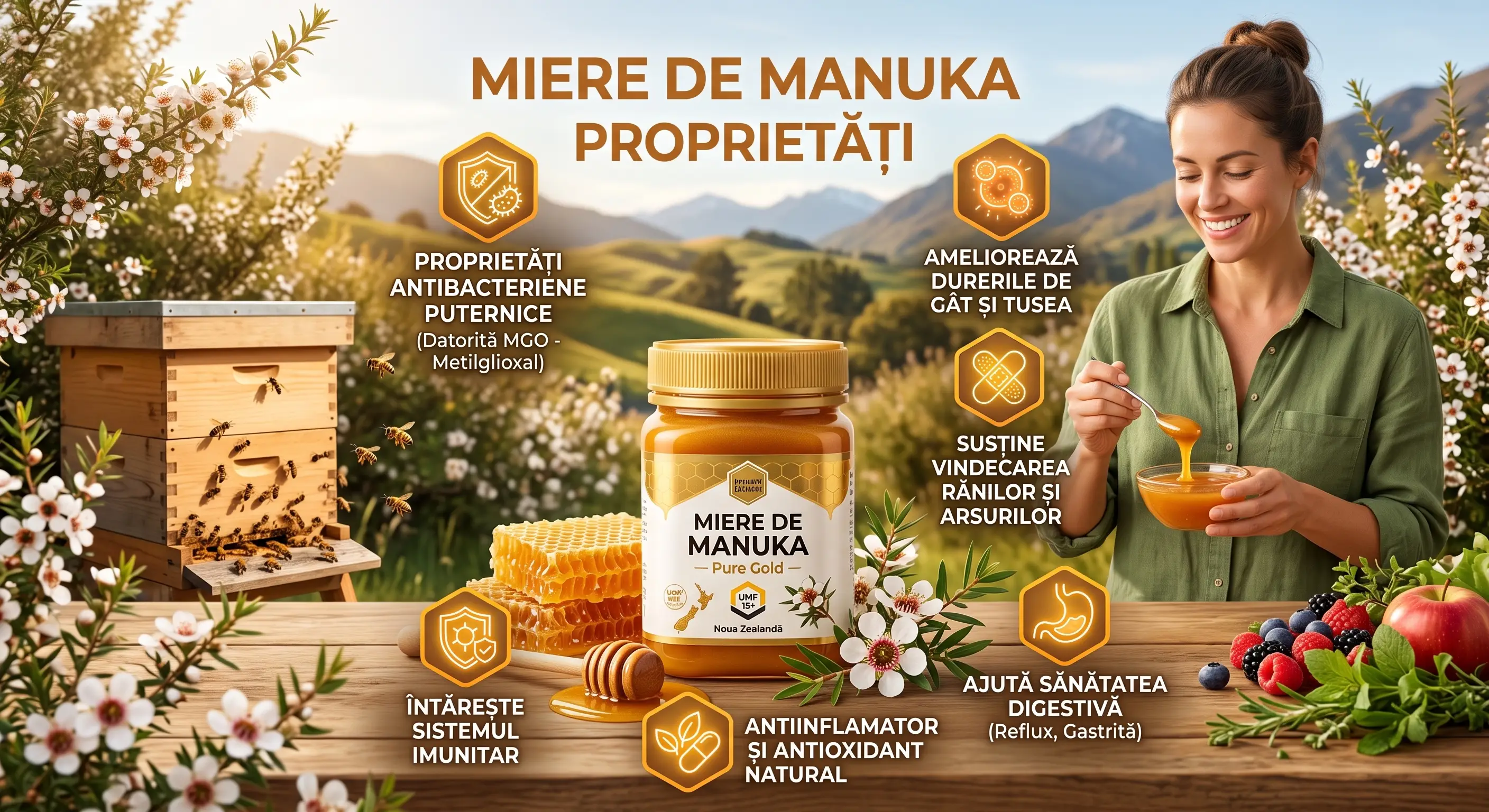 Miere de Manuka beneficii și proprietăți